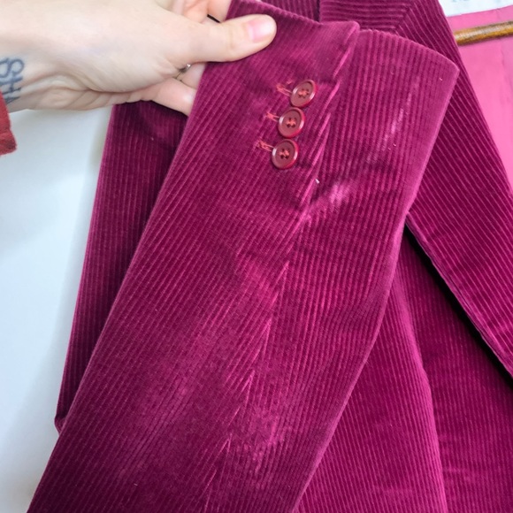 MaxMara Corduroy Velvet Jacket Blazer Plum 10 - Picture 7 of 14